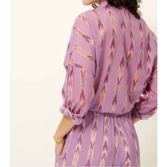 NEW SESSUN hanano top in purple sess√πn print - Picture 2 of 3